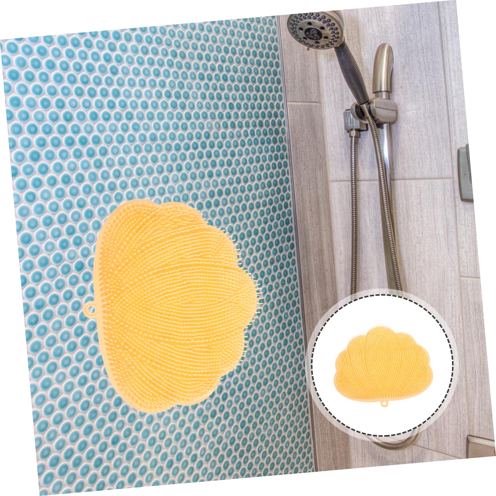 Cepillo de Pies de Silicona para Ducha, Fregador Exfoliante Seguro para Tejido de Espalda y Pies