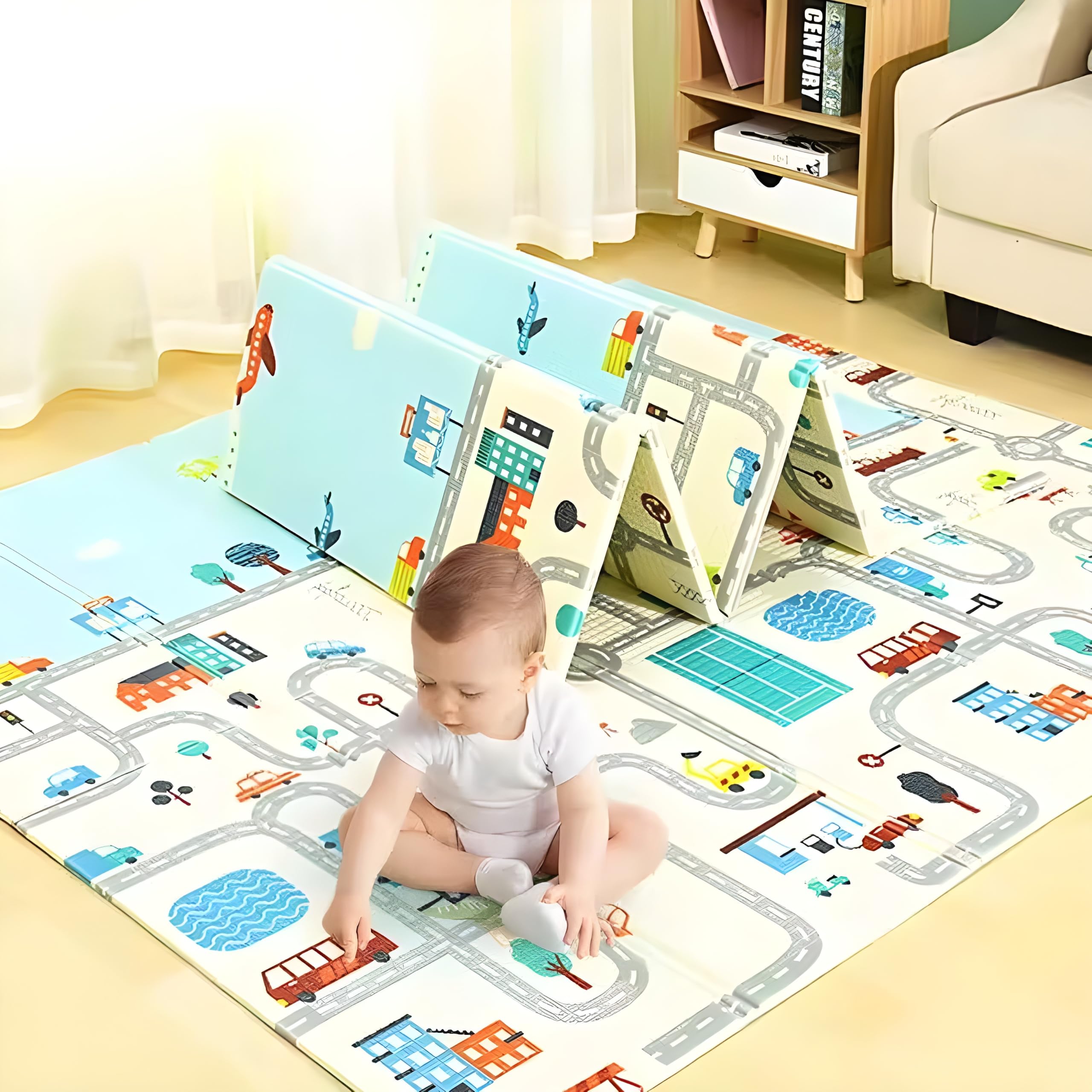 Large Reversible Baby Mat - Waterproof & Foldable -1
