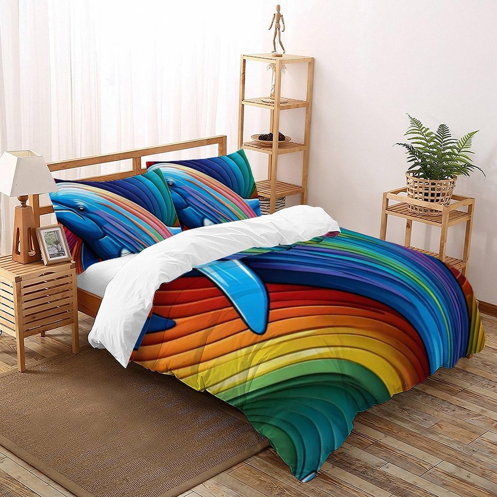 Housse de couette dauphin 3D, le cadeau parfait pour décorer une chambre d'enfant ou d'ado