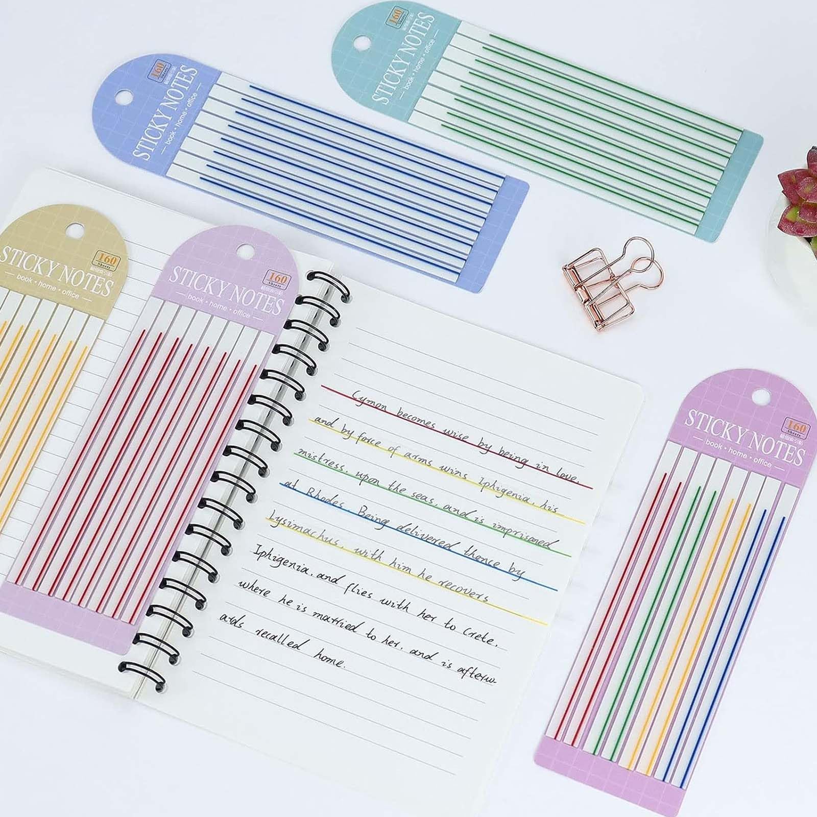 Amazon.co.jp: EsiFare 付箋細い 【5グループ】付箋フィルム 付箋