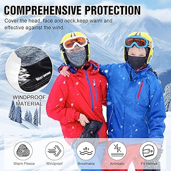 thumbnail image 2 of Kids Balaclava Ski Mask,fleece Face Mask Neck Warmer For Boys Girlswindproof Face Cover For Cold Weather Skiing Cycling 2 of 14