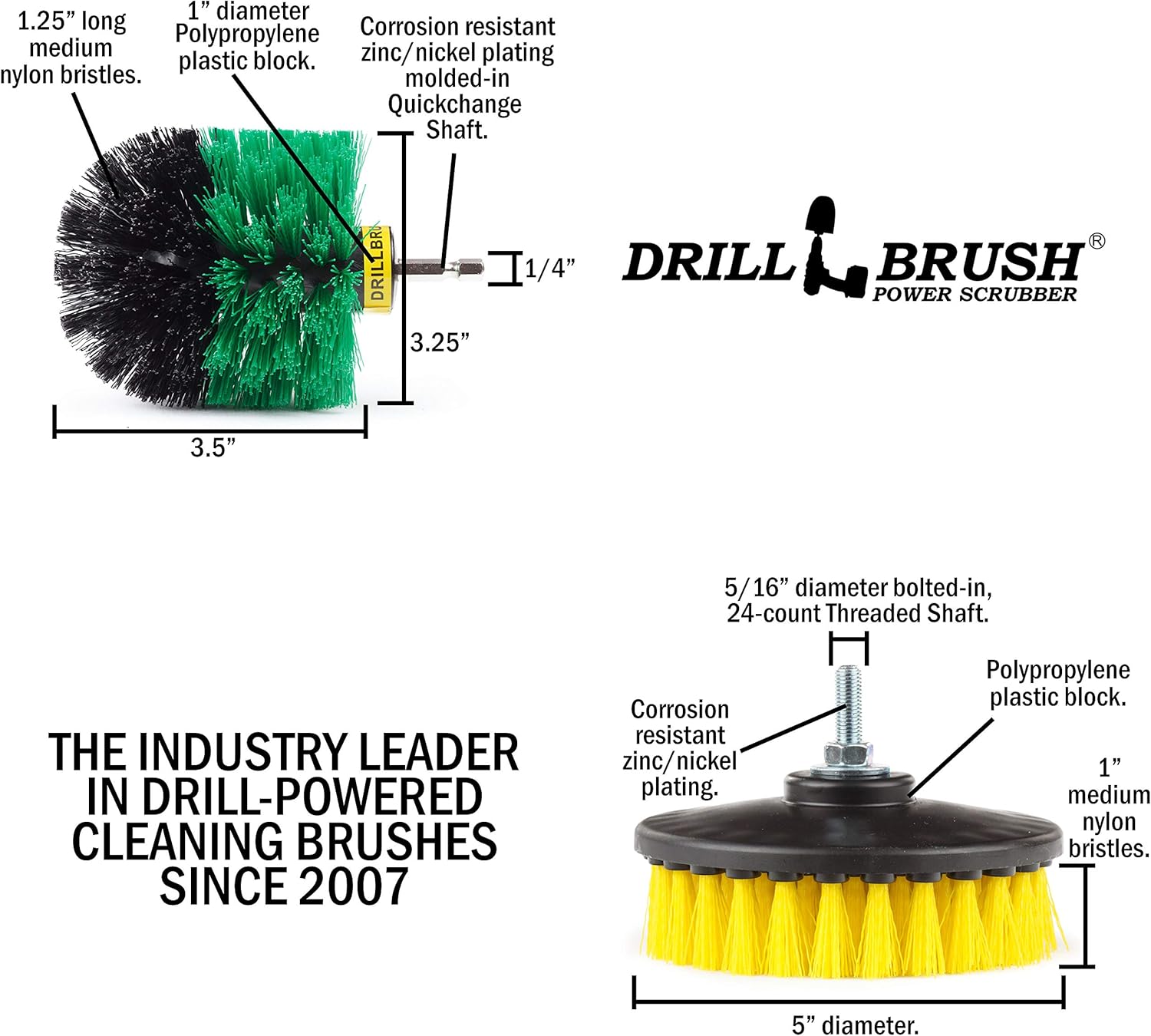 Shower Cleaner Drill Brush Set - Drill Cleaning Brush Attachment Set - Grout Brush Drill Attachment Scrub Brush - Drill Brush Power Scrubber Brush Set - Household Cleaning Brushes for Drill : Health & Household