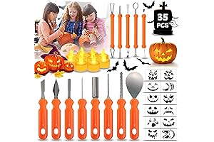 35-Piece Pumpkin Carving Kit: Unveil Spooktacular Jack-o'-Lanterns this Halloween!