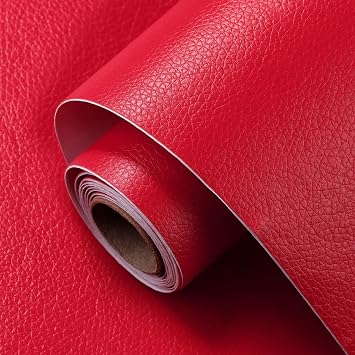 Leather Repair Patch 15.7x40 inch Large Self-Adhesive Leather Repair Tape Vinyl Leather Repair Kit for Sofa Car Seats Chairs Shoes Bags Damaged Leather Furniture Red