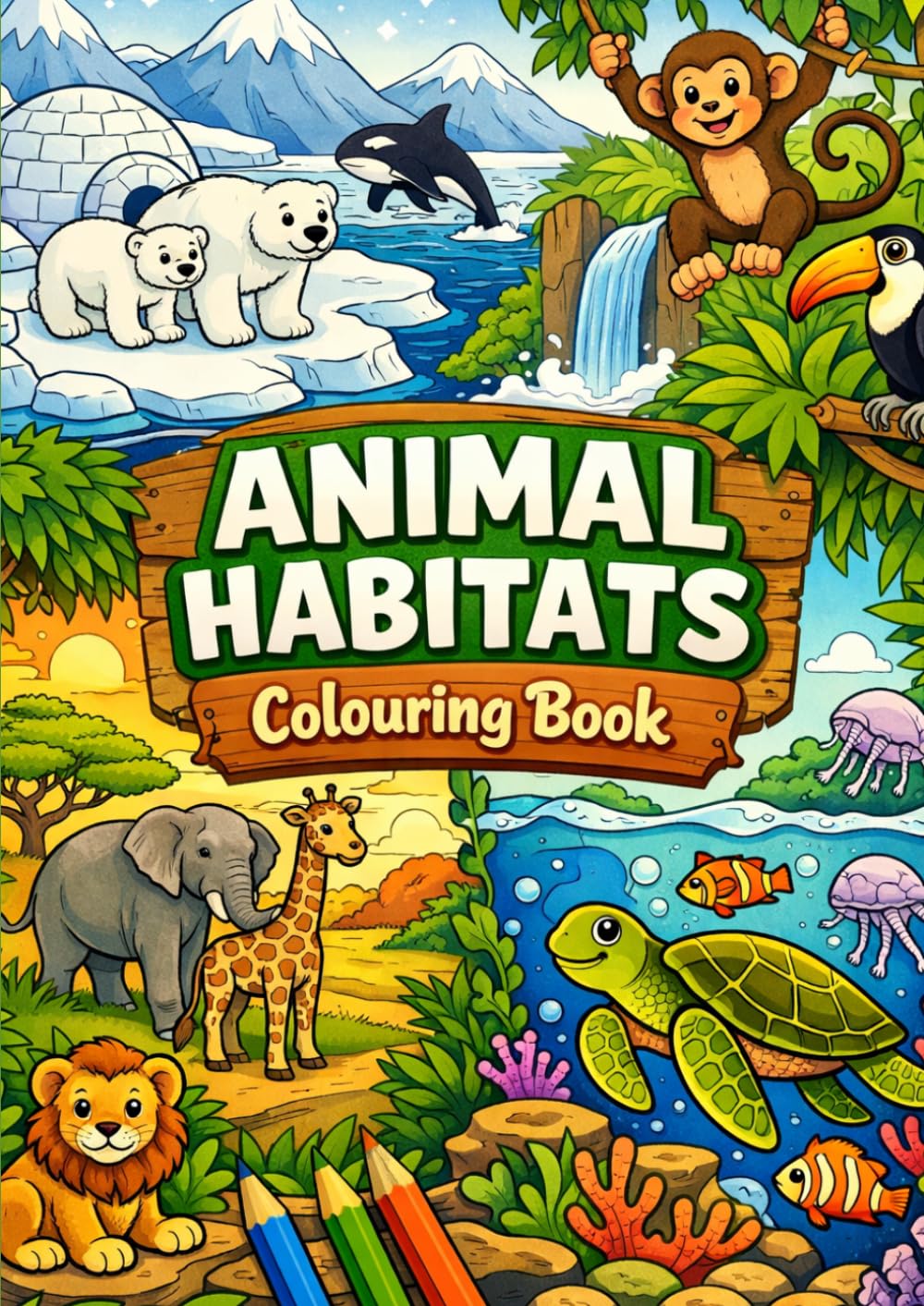 Colouring Book: Animal Habitats