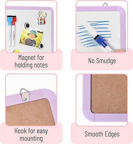 Miniatura 3 de Mr. Pen - Pizarra de borrado en seco, 12.5 x 9.5 pulgadas con 8 marcadores de borrado en seco y 2 imanes de tablero, pizarra blanca de borrado en