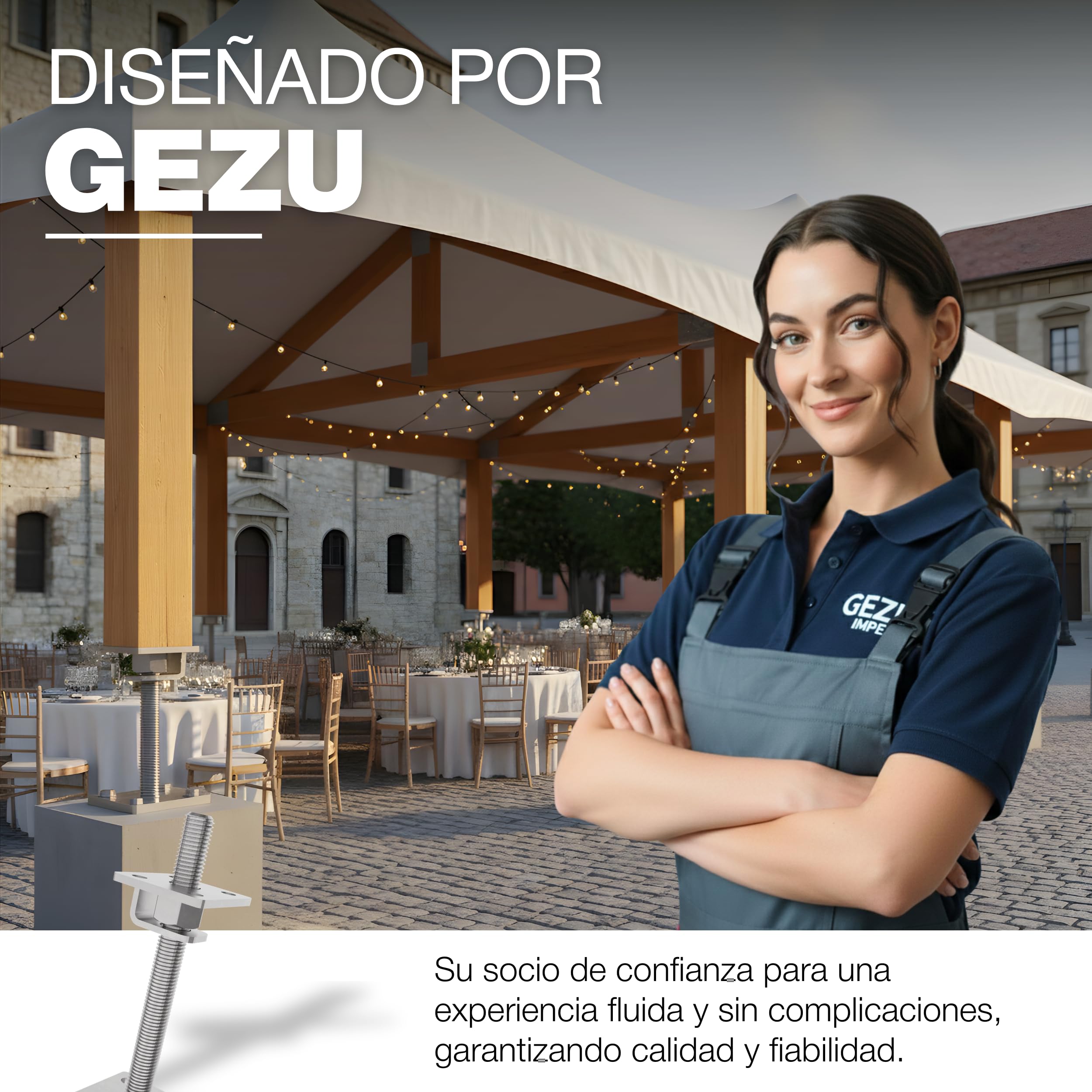 GeZu Impex Soporte Ajustable para Poste 100 x 100 mm Galvanizado en Caliente Juego de 4 Soportes de Ajuste de Altura Base Elevada