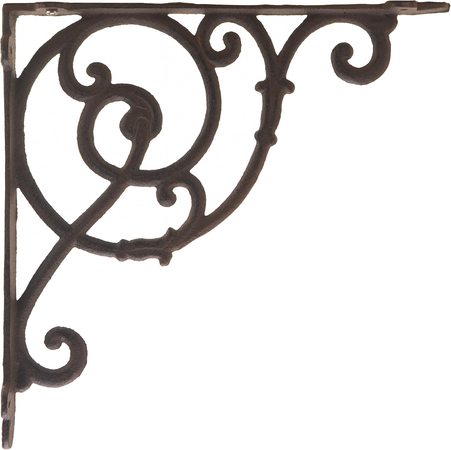 Import Wholesales Decorative Cast Iron Wall Shelf Bracket Ornate Vine Rust 10" Deep