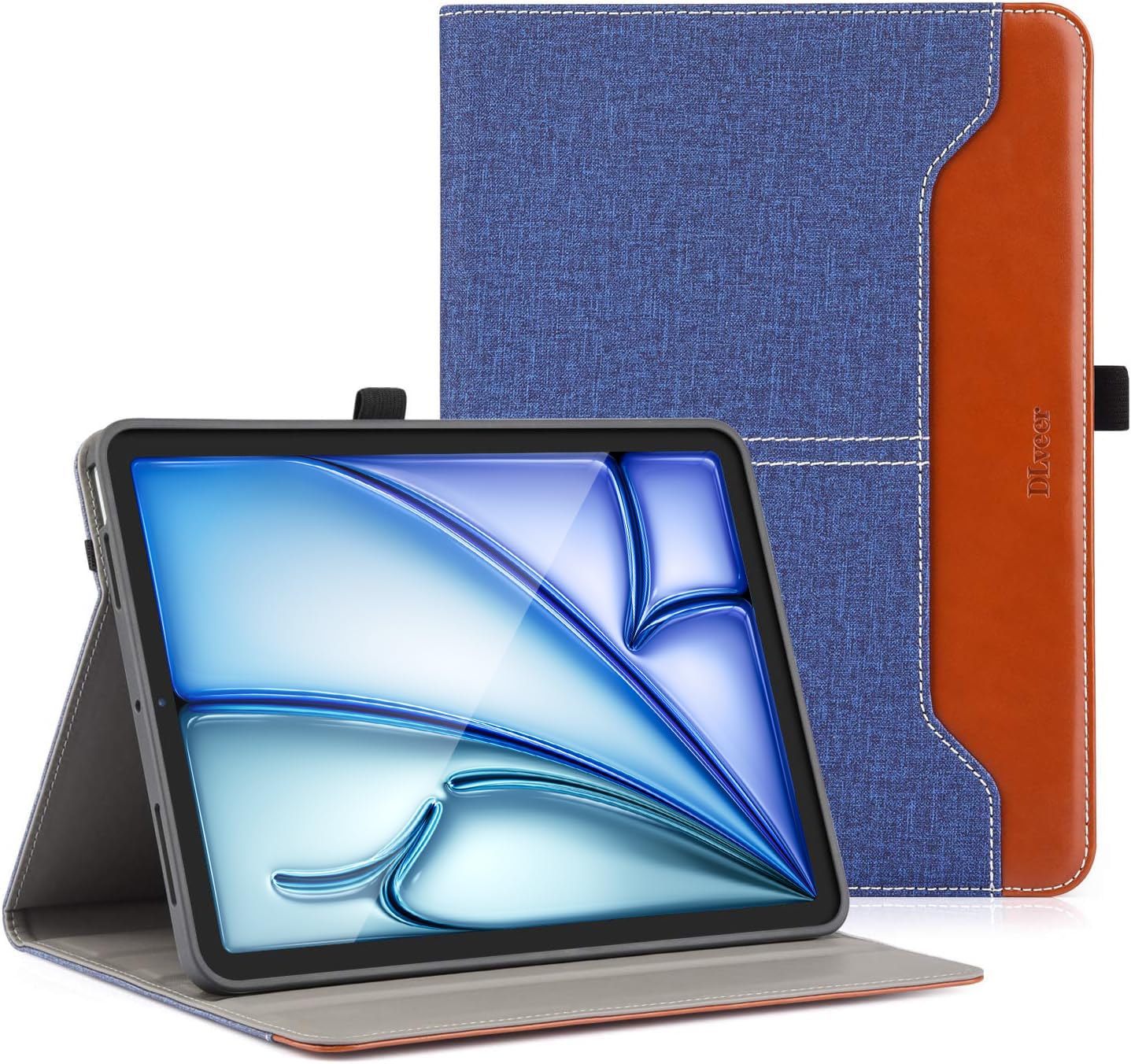 DLveer Case for iPad Air Case 4th Generation , iPad Air 4 Case 2020, PU Leather+ Soft TPU Back Stand Cover with Auto Sleep/Wake for 2020 iPad Air 10.9-inch , Blue