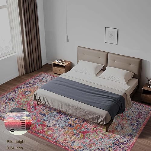 Miniatura 5 de Alfombras lavables de 5 x 7 pies para sala de estar, alfombras para dormitorio, alfombras grandes, alfombras de lana sintética ultra suave, alfombra