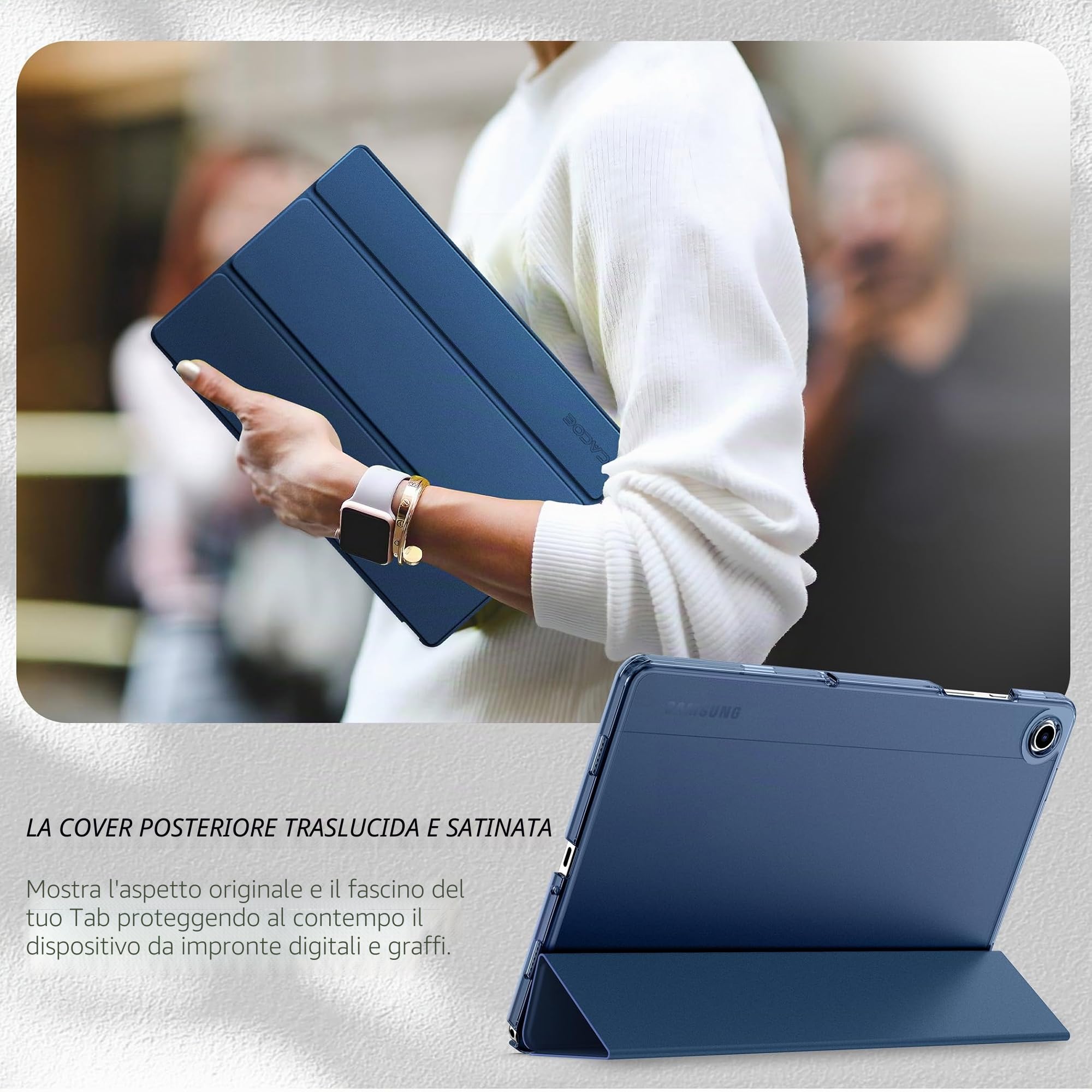 CACOE Custodia Compatibile Samsung Galaxy Tab A11+ A11 Plus A9 Plus 11 Pollici 2025/2023 Cover Posteriore Opaca Traslucida Ultra Sottile Blu