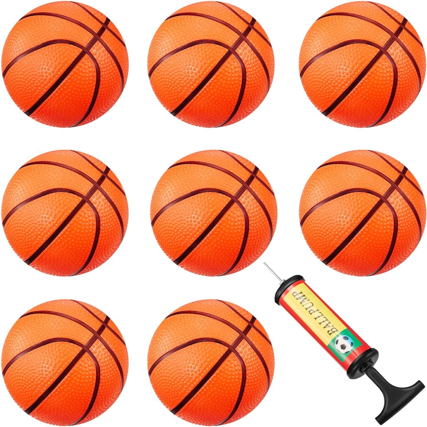 8 Pieces Mini Basketball Mini Hoop Basketballs Pool Basketball Toys with Inflation Pump for Beach Pool Sports Game Party Supplies