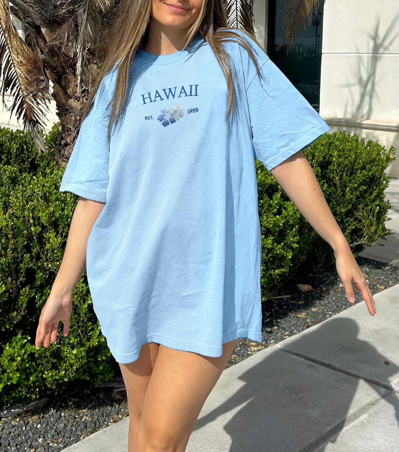 Women Teen Girls Cute Embroidered Graphic Tees Preppy Colorful Surf Shirts Coastal Short Sleeve Beach Tshirt Tops - Image 4