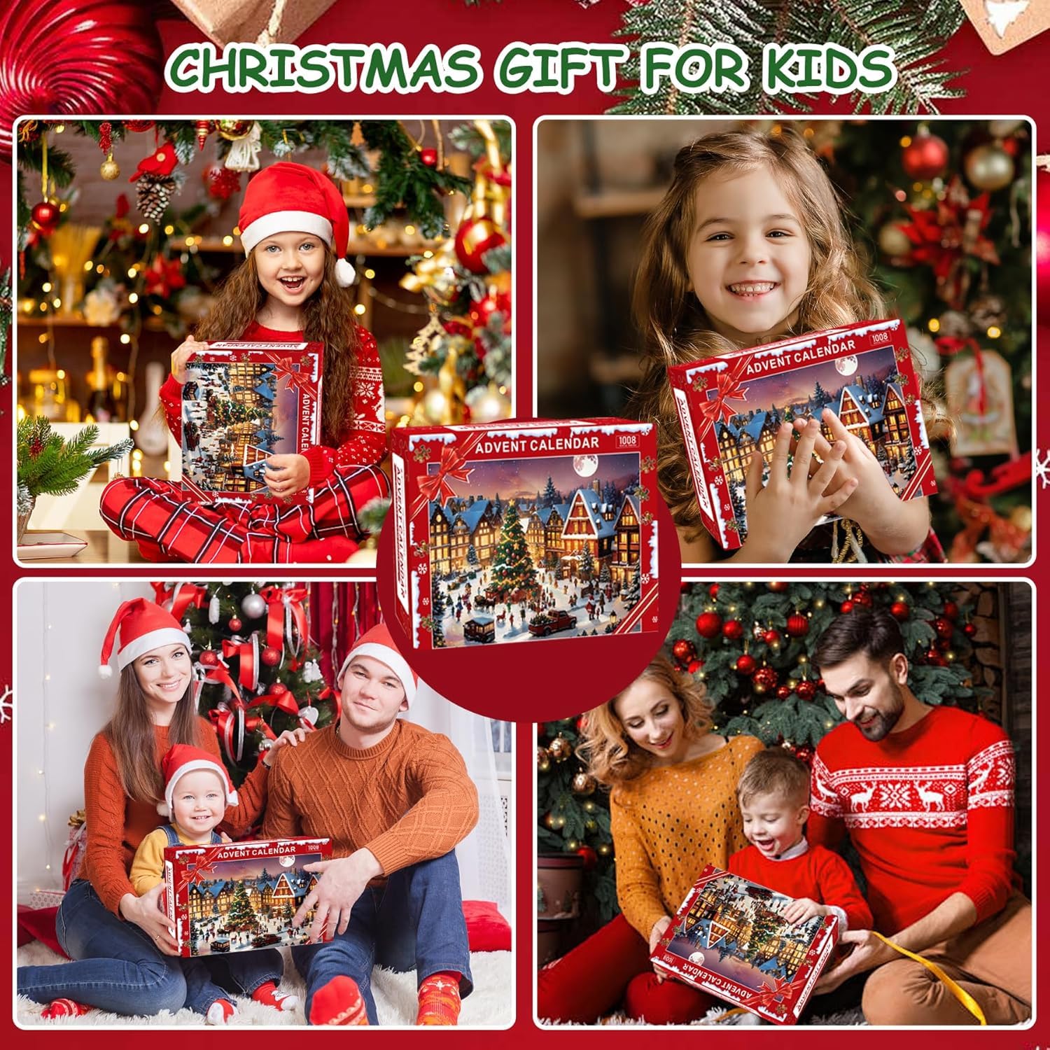 Adventskalender Puzzle 2025 Mit 1008 Teilen – 24 Tägliche Boxen Als Countdown Bis Weihnachten | Für Familie, 70x50 Cm