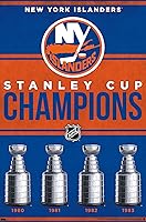 Vista 53 de Trends International NHL New York Islanders - Champions 23 Wall Poster, 34L x 22.4W, Mahogany Framed Version