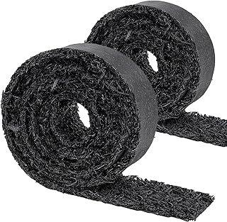 Rubber Mulch for Landscaping,2 Rolls 120×4.5inch Black Rubber Mulch Mat Pathway Solution Recycled, Natural-Looking Permanent Garden Barrier Edging Border for Plants, Vegetables, and Flowers