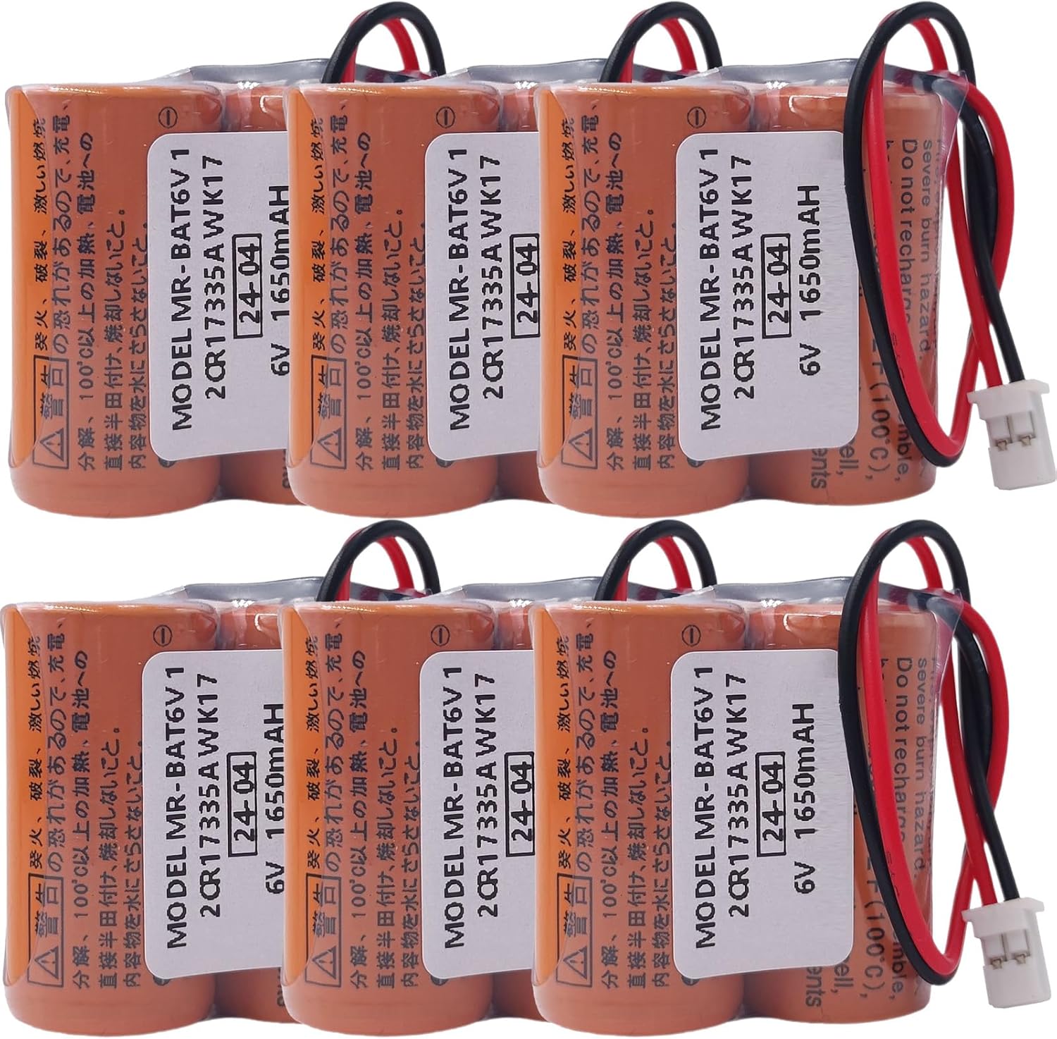 (6-Pieces) MR-BAT6V1 2CR17335A WK17 6V 1650mAh Lithium Battery for M80 Driver MR-J4 servo System