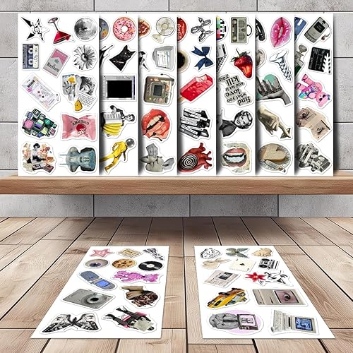 Miniatura 2 de Paquete de 108 calcomanías estéticas, lindas calcomanías de vinilo Y2K retro impermeables para botellas de agua, portátiles, teléfonos, álbumes de