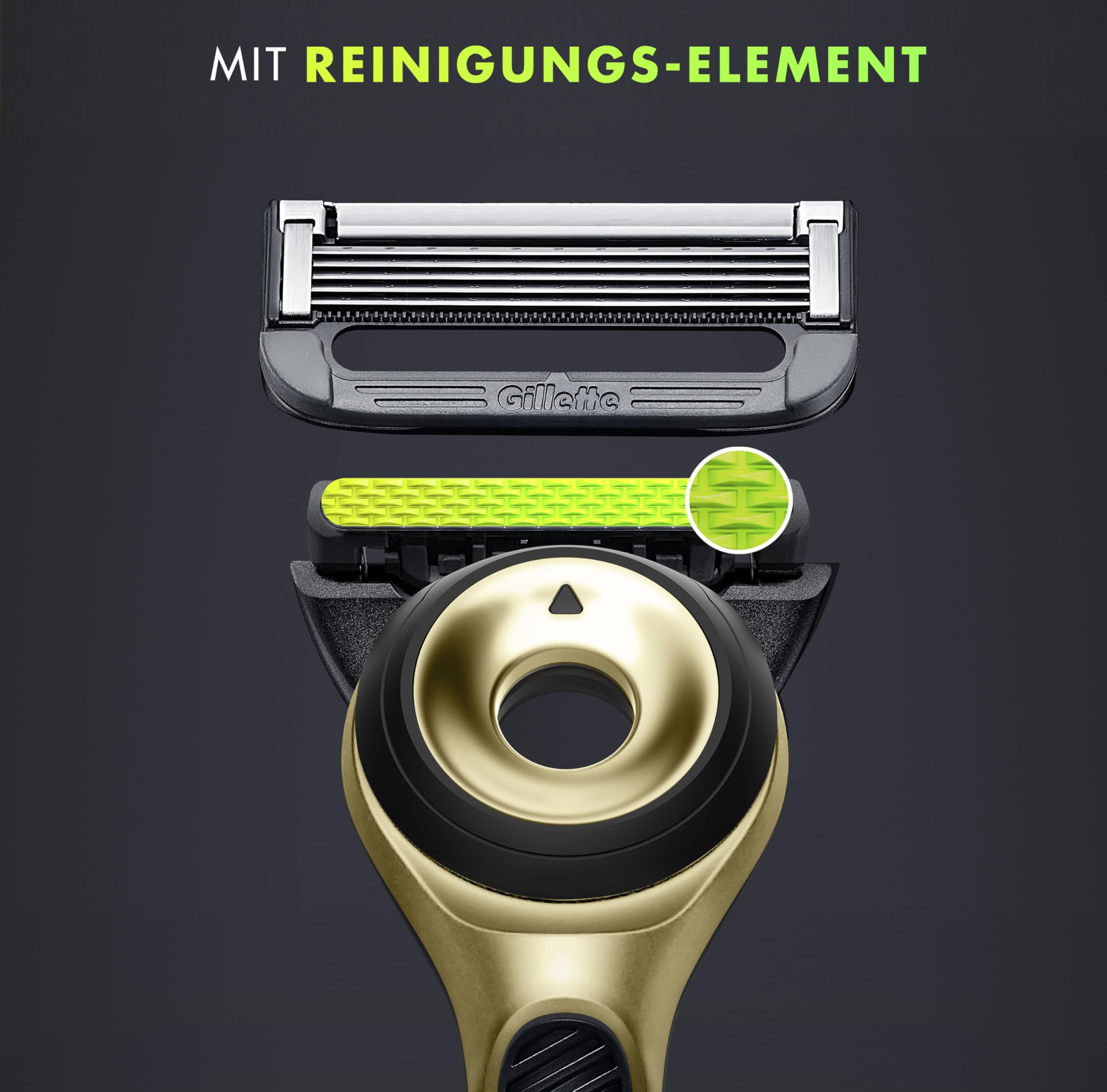 Gillette Labs Champion Gold Edition Ersatzklingen, Kompatibel Mit Gillette Labs Rasierer Mit Reinigungs-Element, 5 Ersatzklingen