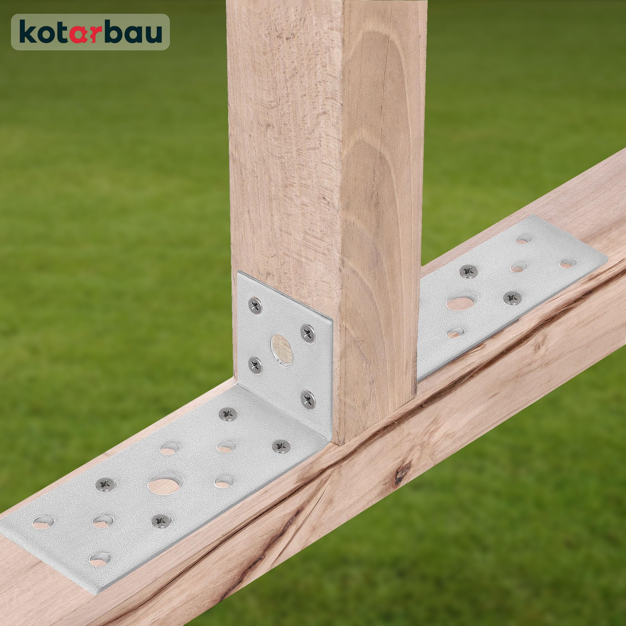 KOTARBAU® 100er Set Winkelverbinder 40 x 80 x 40 Stahl Bauwinkel Lochplattenwinkel Möbelverbinder Verzinkt Schwerlast Holzverbinder Montagewinkel Stuhlwinkel