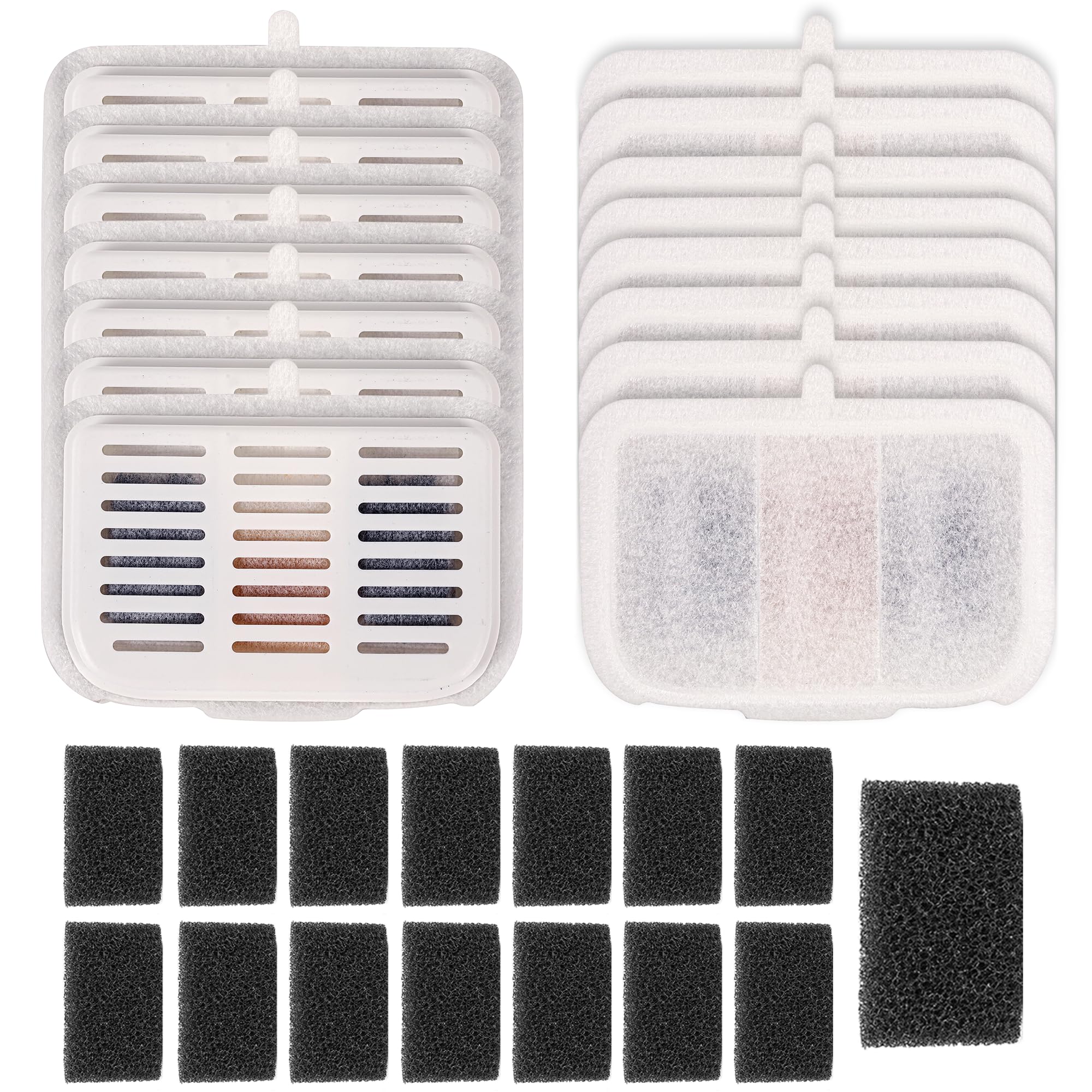 Filtros de fuente de agua para gatos y mascotas, pack de 15 unidades de repuesto rect