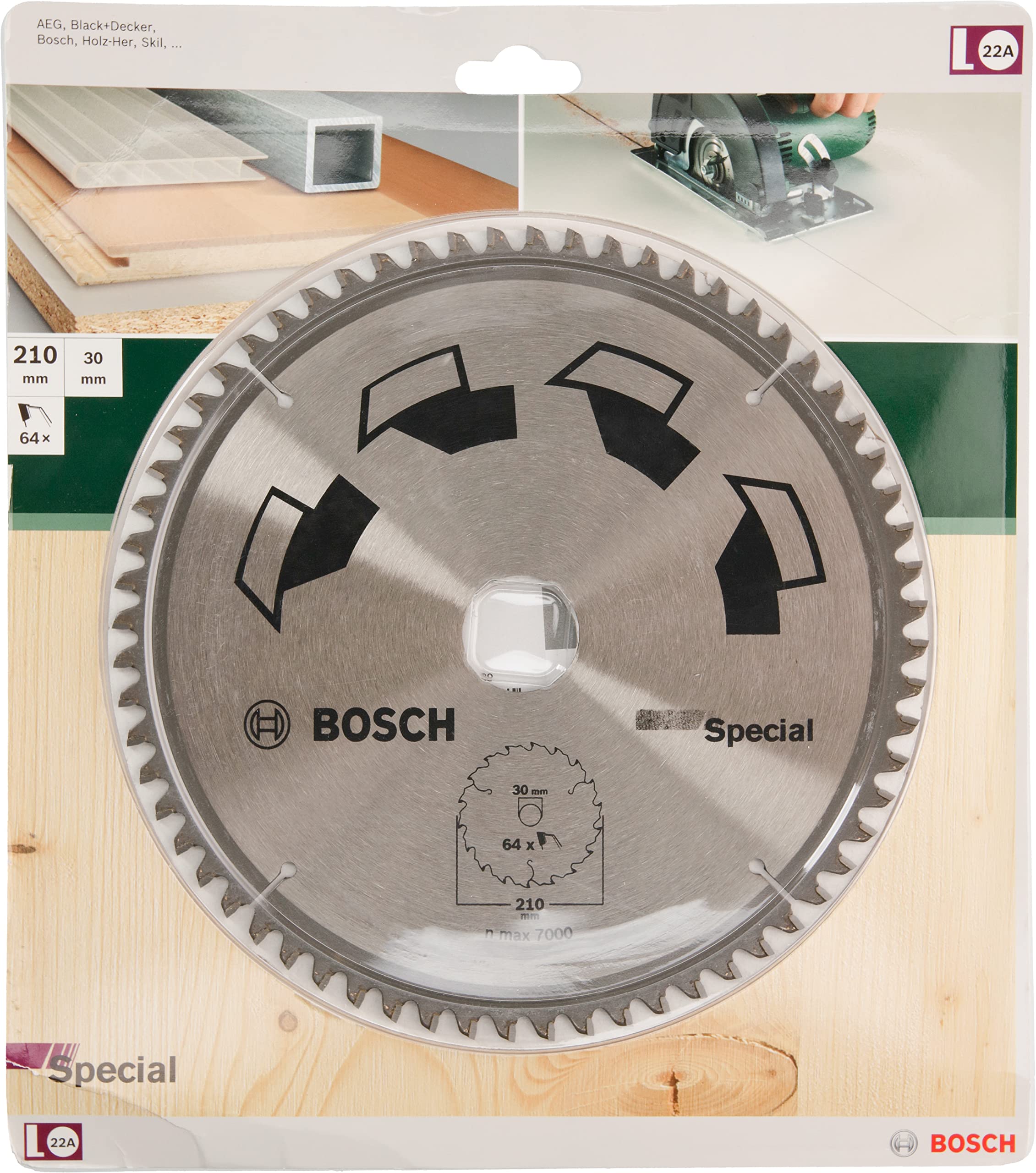 Bosch DIY Lama per Sega Circolare 'Special' (Multi Material, Ø 210 mm, 64 Denti, Accessori per Sega Circolare)
