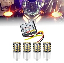 MIKANIX Universal for Bike Hazard Flasher/Blinker Waterproof 16 Patterns Flasher Relay with 4 LED/Bulb Indicators (Hazard Flasher with 360° Indicator Bulb)