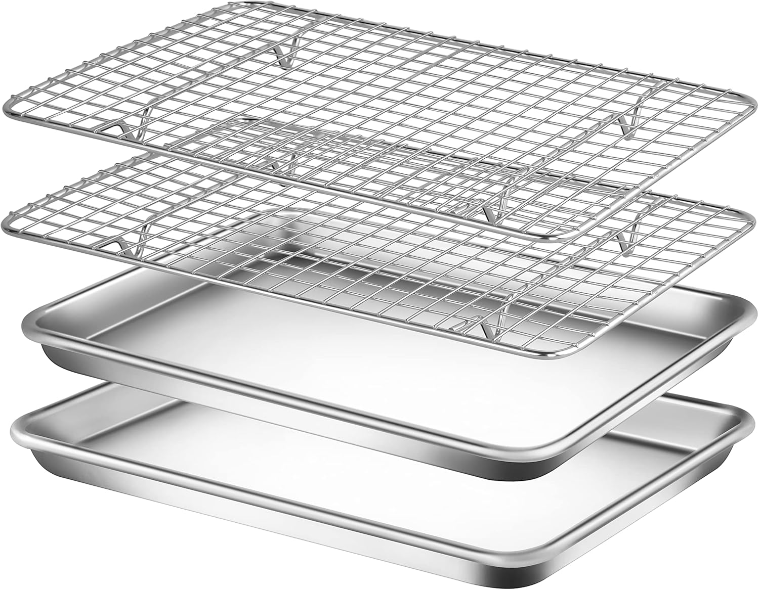 Nutrichef 2Piece Nonstick Aluminum Baking Sheets w/ 2