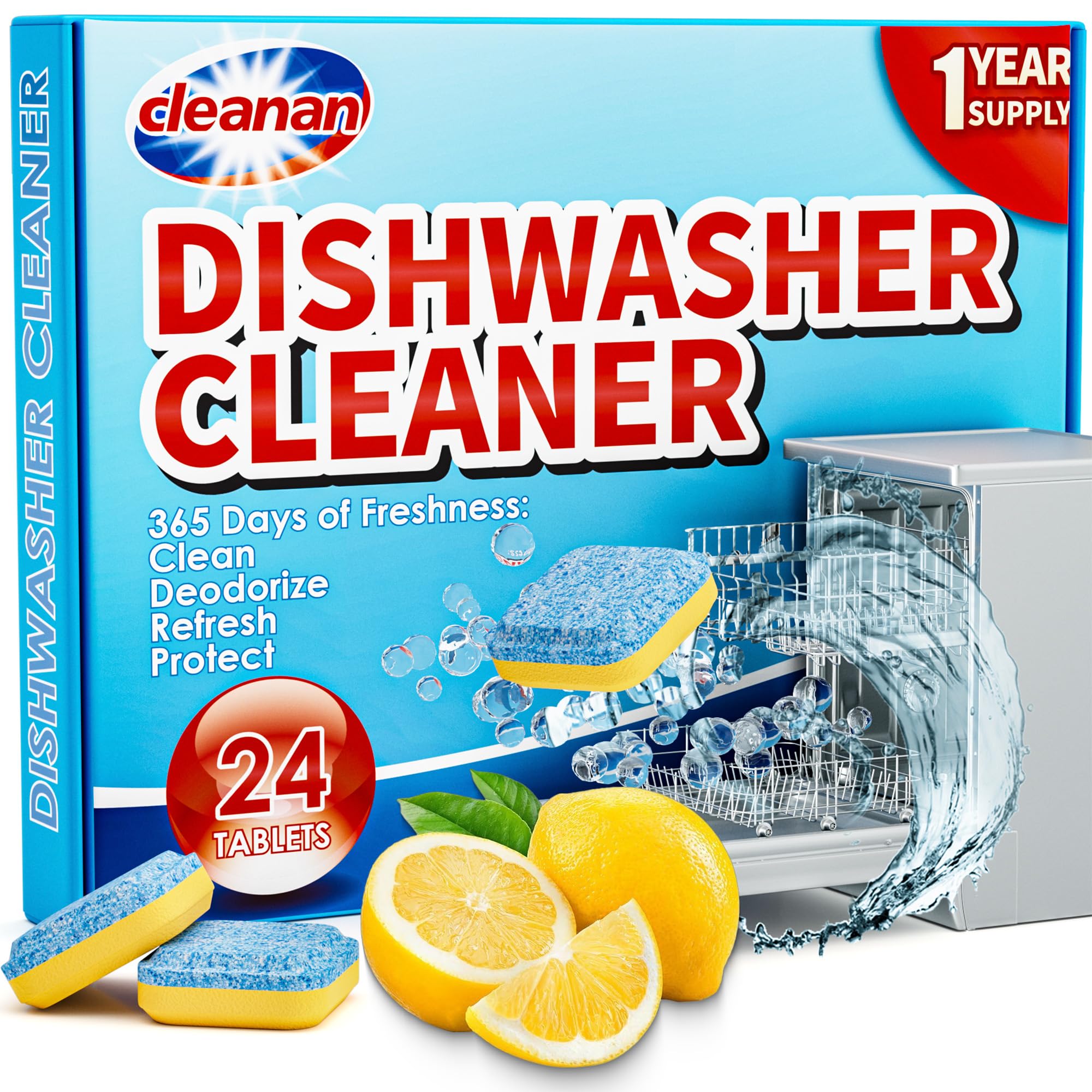 Amazon.com: Dishwasher Cleaner Tablets - 24 Pack Powerful Descaling and ...