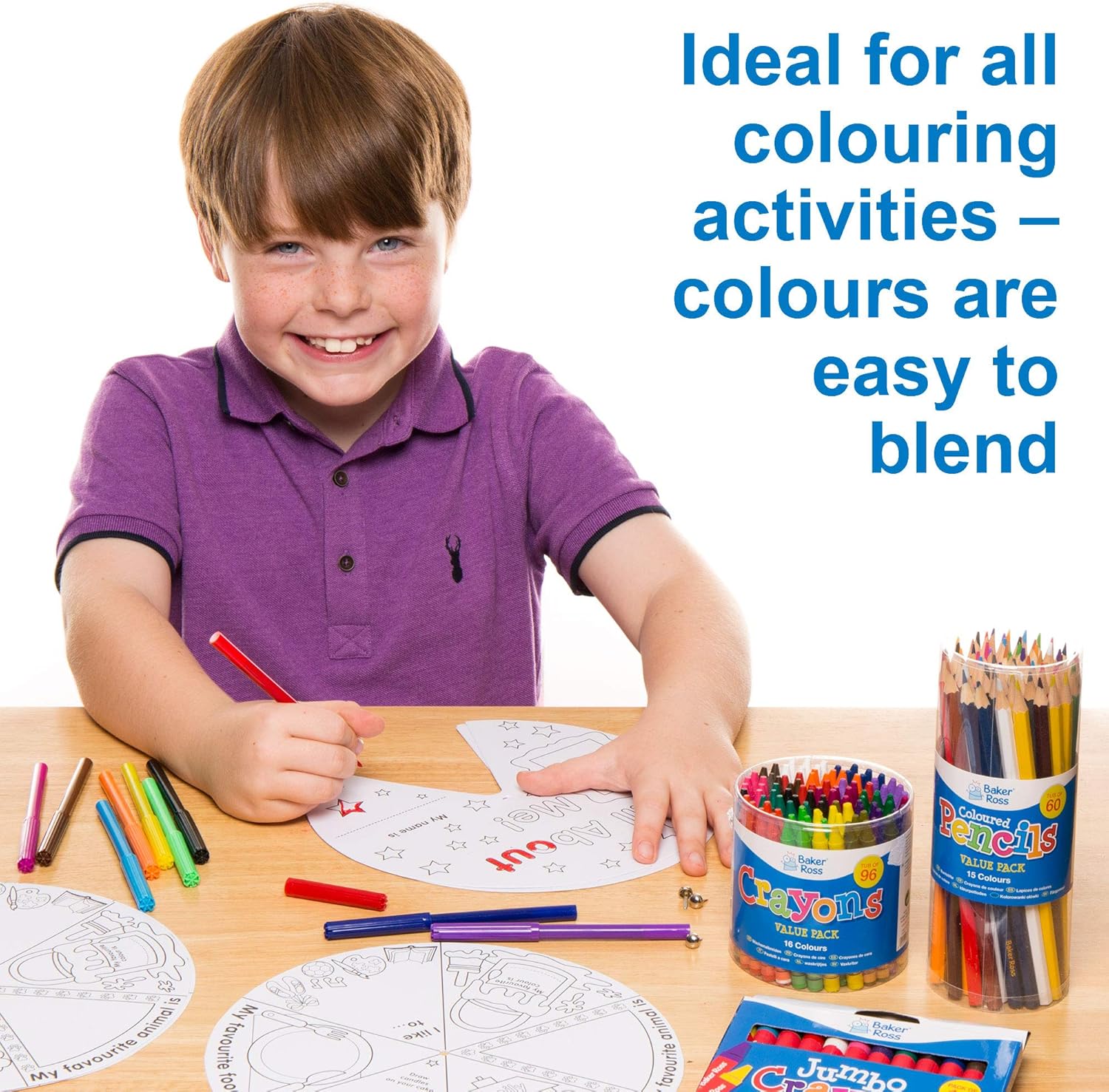 Baker Ross Ltd AV257 Crayons Value Pack, Assorted