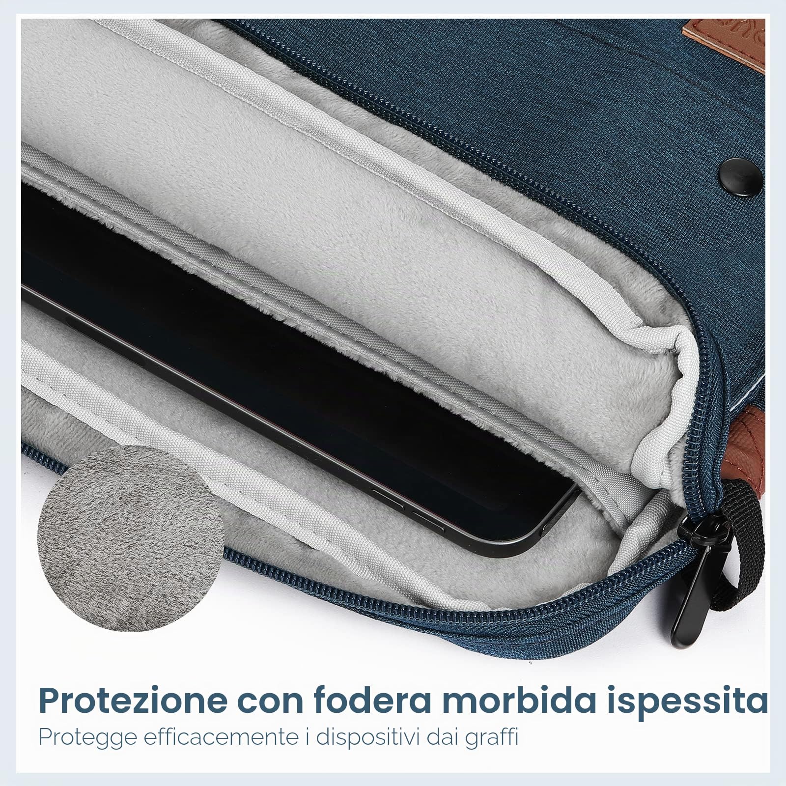 TiMOVO 9-11" Custodia per Tablet con Tracolla per iPad 10a Gen. 10.9", iPad 9a/8a/7a Gen. 10.2", iPad Air 11/Air 5a/4a Gen. 10.9", Galaxy Tab A9+/A9 Plus 11", Indaco