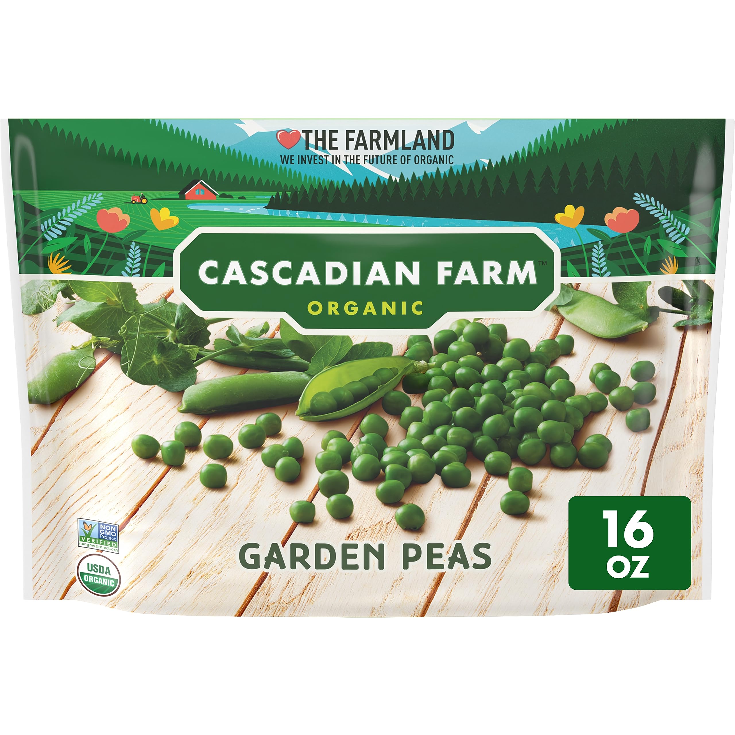 Cascadian Farm Organic Garden Peas, Frozen Vegetables, 16 oz.