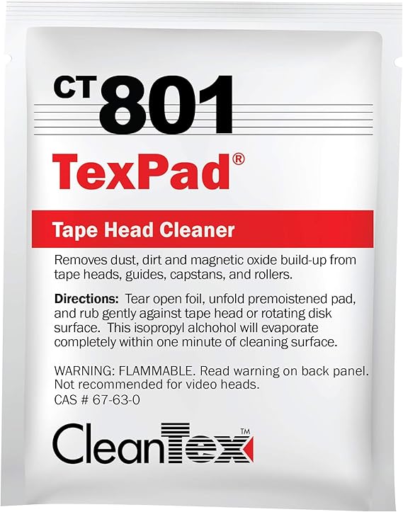 CleanTex Texpad Tape Head Cleaner Pads, Box of 80 Pads (CT801) Amazon