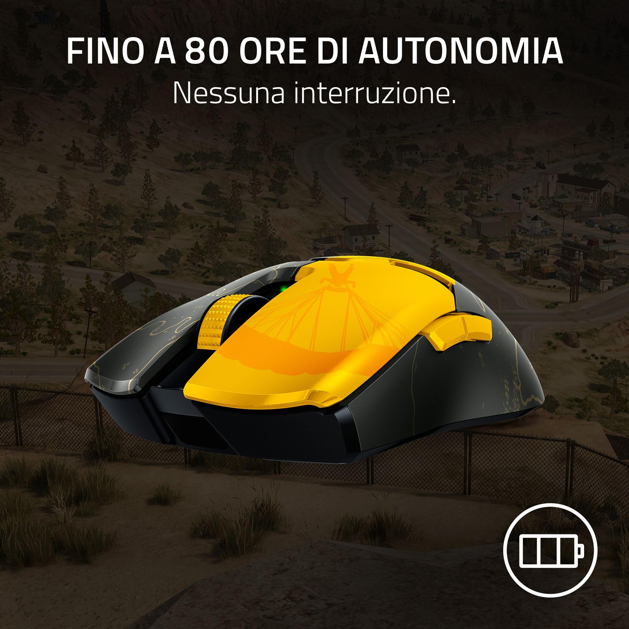 Razer Viper V2 Pro - Mouse da Gioco Wireless E-Sport Ultraleggero da 58g (Sensore da 30K DPI, Wireless HyperSpeed, Interruttori per mouse Ottico Gen-3, Opzioni 5 DPI) PUBG Edition