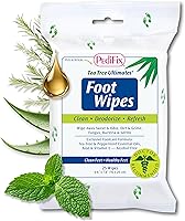 Vista 1 de Pedifix Tea Tree ultimates pie Deodorizing Refrescante Toallitas Húmedas de limpieza 6.6"x7.8" 25/Pk P3370 fungasoap