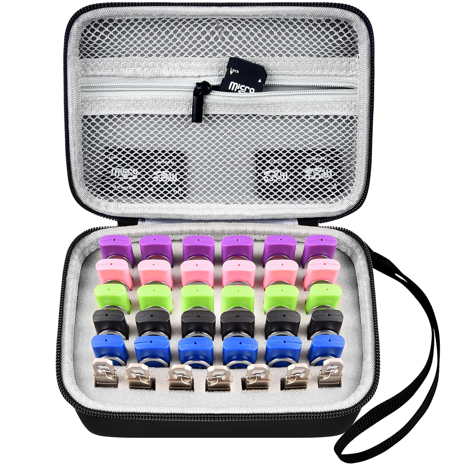 USB Flash Drive Case SD Cards Thumb Drive Memory Card Holder SD SDXC SDHC Card Storage Bag Electronic Accessories Organizer for SanDisk| Samsung|Inland| PNY| Netac(Case Only)