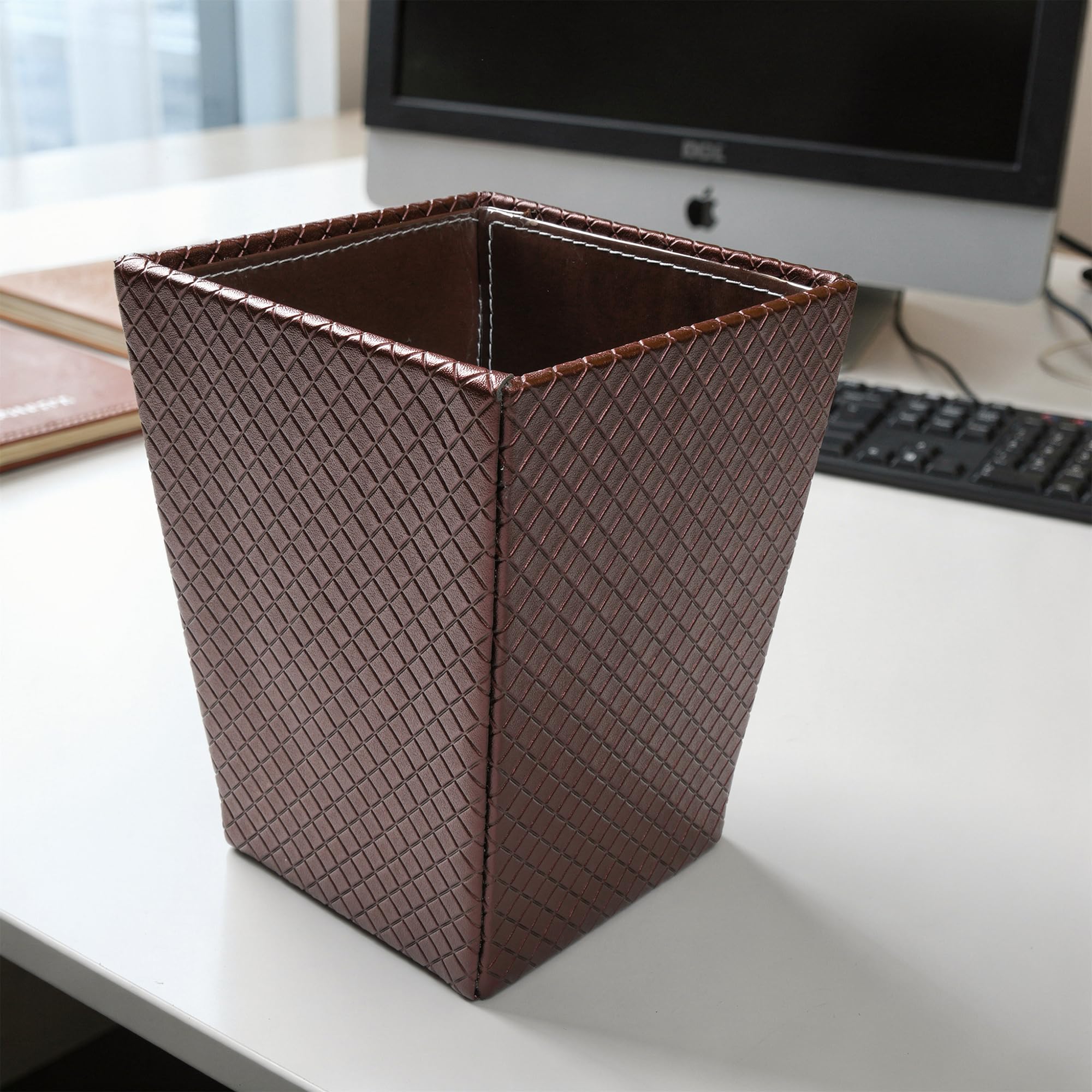 Encasa XO Leather Dustbin - Stylish & Quiet -16