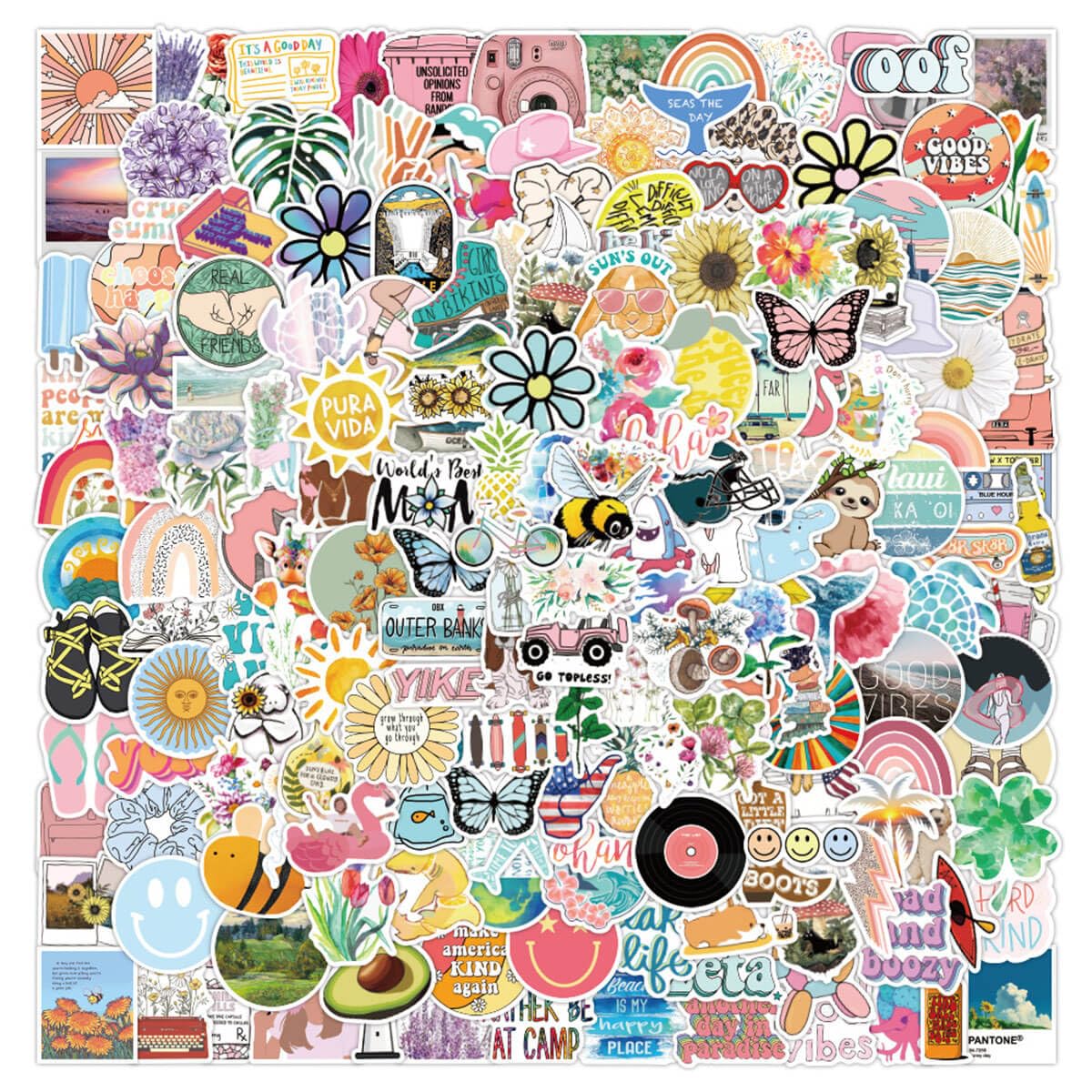 Juego De 200 Pegatinas De Neón Resistentes Al Agua, Pegatinas De Graffiti Para Ordenador Portátil, Monopatín, Scrapbook, Botella, MacBook IPad