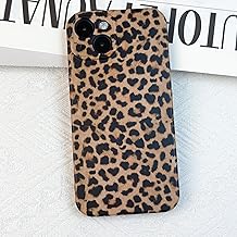 HGH Matte Case for iPhone 13 6.1 Inch, Leopard Print Case with Camera Protection, Velvet Touch Matte Anti-Scratch Protective Case, Anti-Fingerprint Case for iPhone 13 Case, Retro Leopard