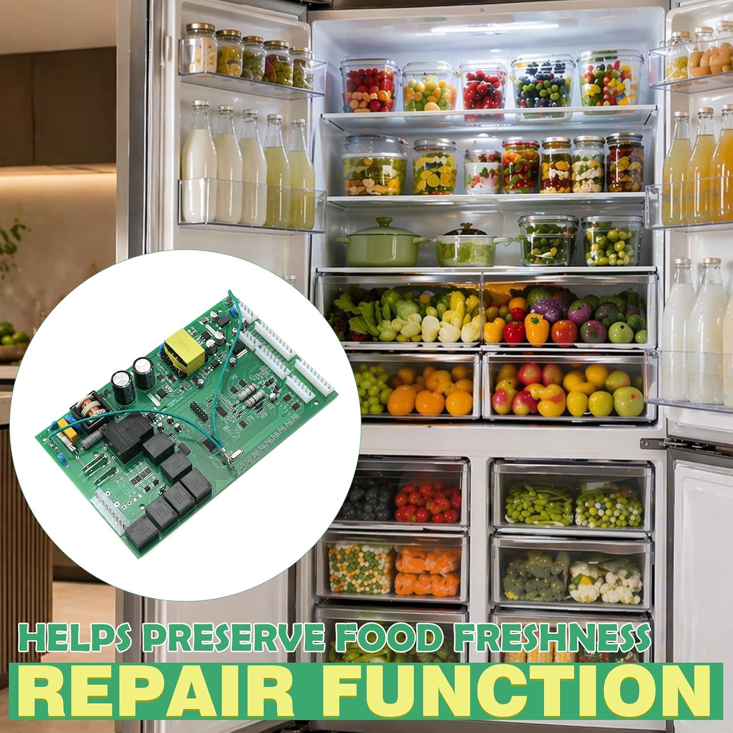 ZJBTLL WR55X10942 Refrigerator Main Control Board Compatible With GE Refrigerator, Refrigerator Motherboard Replaces WR55X10942C WR49X10060 WR55X10339 WR55X10552 WR55X10656 WR55X10996