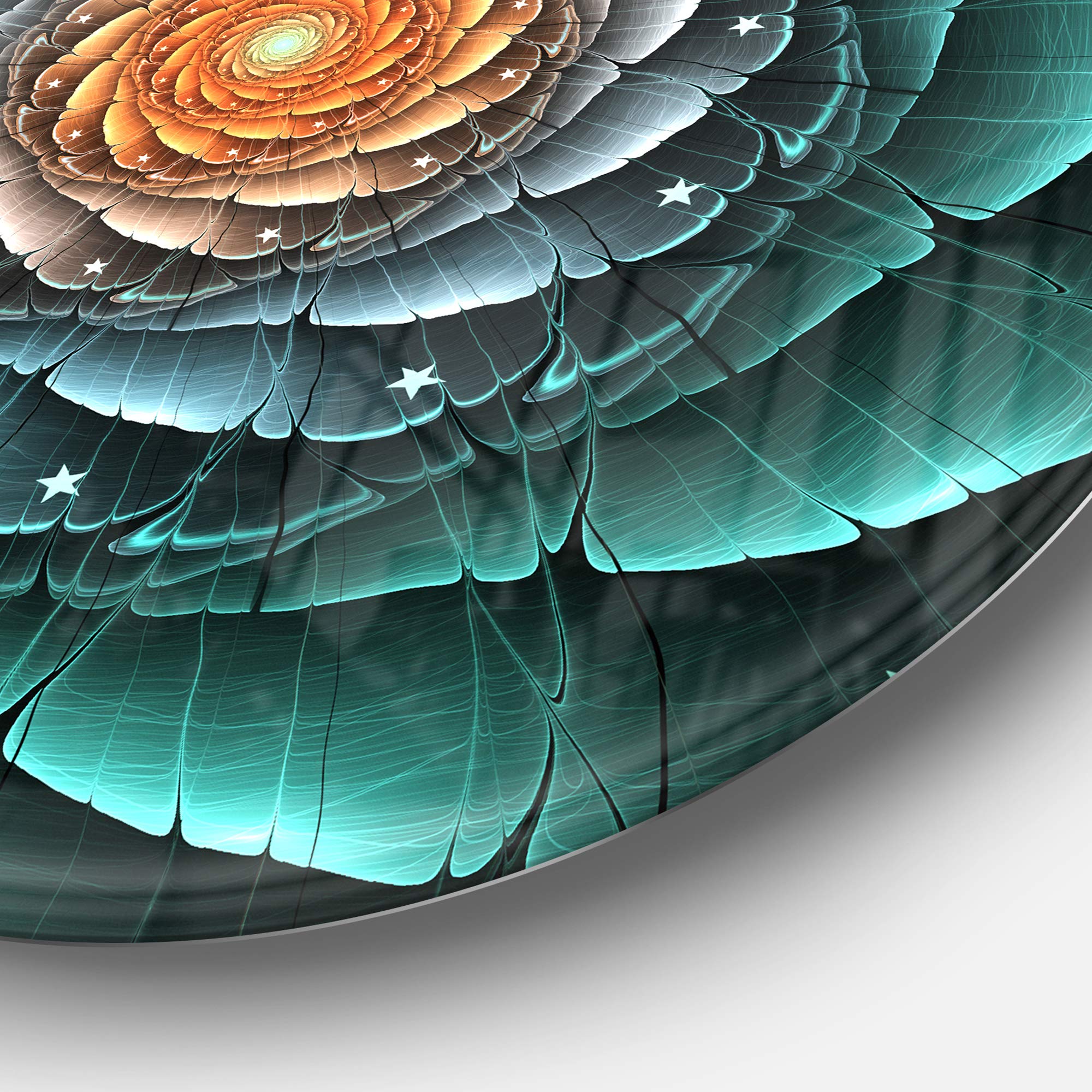 Designart MT11817-C11 Fractal Flower Turquoise Digital Art Floral
