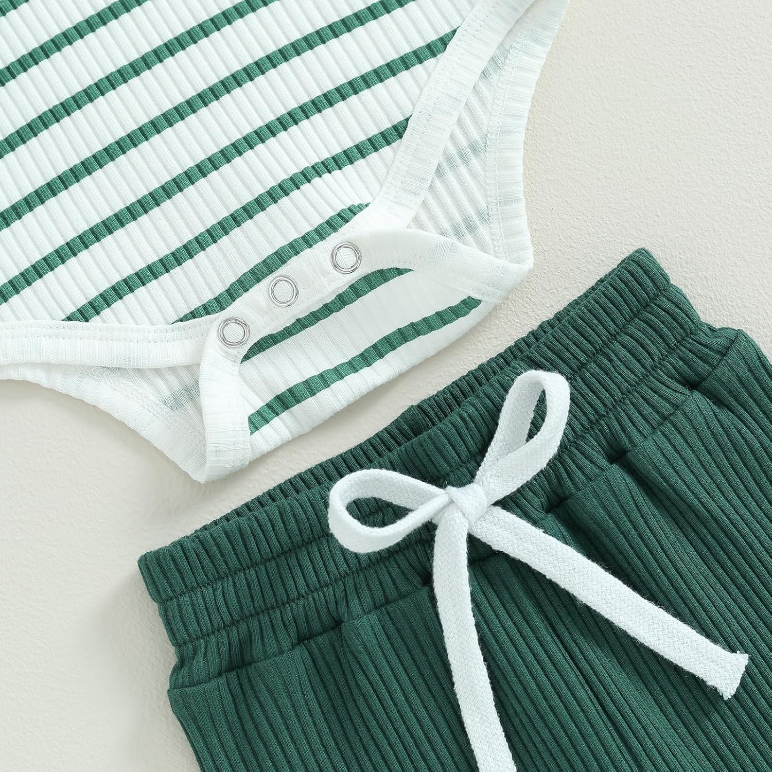 Newborn Baby Boy Girl Clothes Ribbed Knitted Long Sleeve Romper Pants Solid Cotton Infant Fall Winter Outfits 2Pcs - Image 5