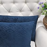 Vista 6 de Home Soft Things Ikat - Fundas de almohada de terciopelo de 4 piezas, 20 x 20 pulgadas, color azul, fundas de almohada cuadradas decorativas