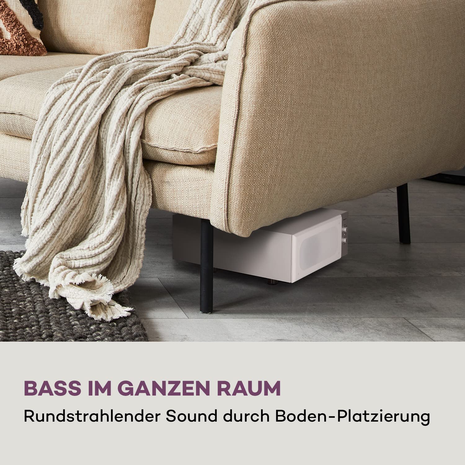 auna Two Hi-Fi Subwoofer mit Auto-Off, 80W RMS Subwoofer Passiv, HiFi-Lautsprecher Boxen für Heimkino, klein mit Starkem Bass, 100W HiFi Anlage, AUX für MP3 & CD Player, Lautstärkeregler