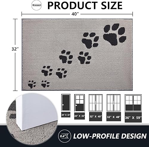 Miniatura 5 de Timo Tapete para puerta de interior, tapete para puerta delantera, 32 x 40 pulgadas, parte trasera de goma antideslizante, absorbente y resistente a