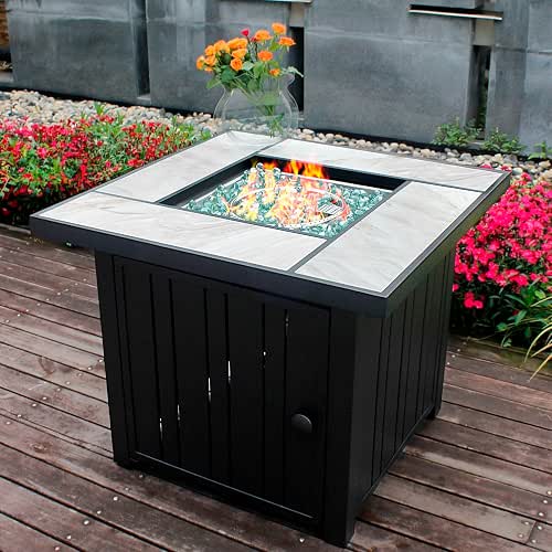 OutVue 30" Propane Fire Pit with Real Ceramic Tabletop, 50000