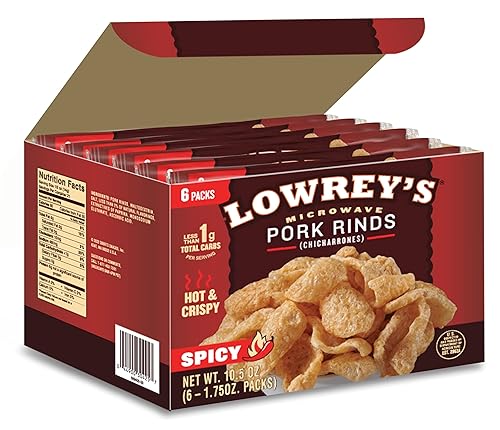 Lowrey's - Cortezas de cerdo con rizos de tocino para microondas (chicharrones).