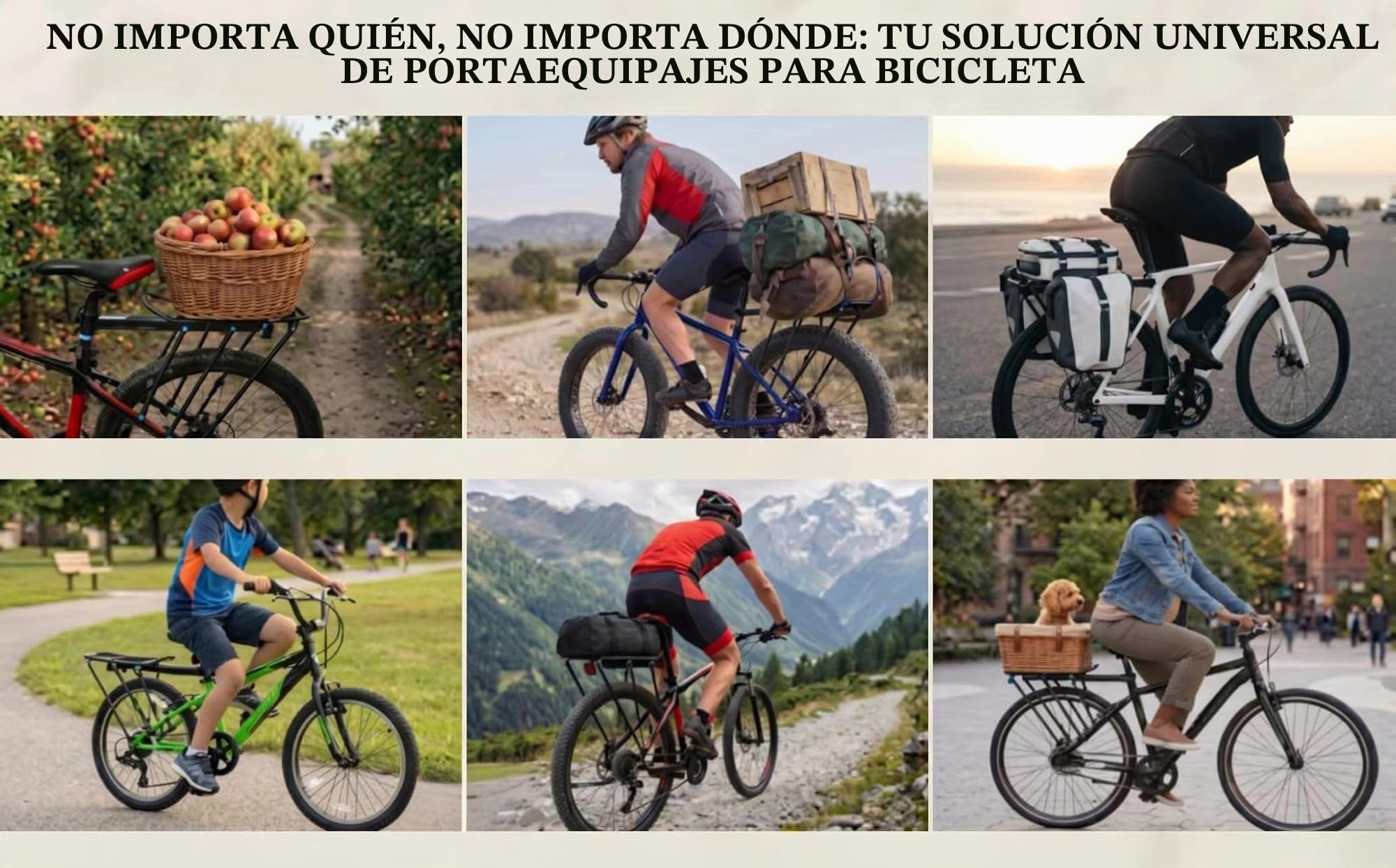 COMINGFIT Portabicicletas trasero para bicicleta, de liberación rápida, ajustable, de aleación, capacidad de 120 kg, apto para bicicletas de 24, 26, 27.5 y 29 pulgadas
