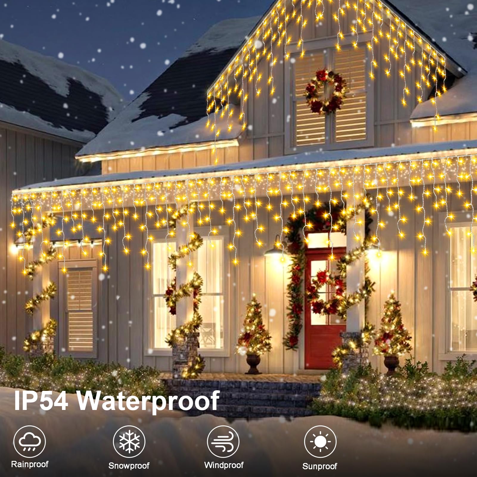CCILAND Christmas Icicle Lights Outdoor - Image 4