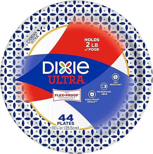 Miniatura 2 de Dixie - Paquete de platos y cuencos de papel ultra resistentes, platos grandes (44), platos pequeños (44), cuencos (28)